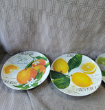Set of 4 Pier 1 Citrus Fruit Salad Melamine Plates