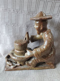 Asian Inspired Ceramic Man Sculpture