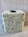 Pebbles Set in Resin Tissue Box Cover