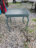Square Aluminum Outdoor Side  Table w/Glass Top