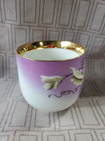 Purple Floral Teacup and Saucer Set