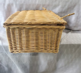 Rectangular Woven Basket with Hinged Lid