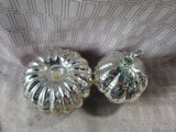 Pair of Mercury Glass Pumpkins