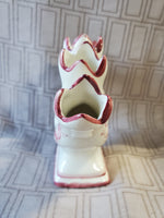Andrea by Sadek Jay Willfred Red and White 5 Finger Vase