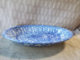 Stovit Blue Spongeware Oblong Serving Bowl