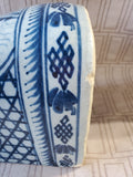 Asian Inspired Blue and White Porcelain Pillow