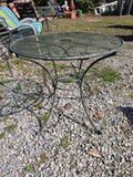Wrought Iron Bistro Table w/Glass Top (Heavyweight)