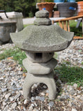 2-Piece Cement Pagoda Yard Statue
