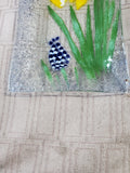 Fused Art Glass Floral Trinket Tray