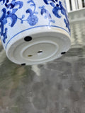 Medium Blue and White Ceramic Planter (two available, priced separately) (G)