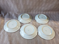 Set of 5 Small Hand Painted Dessert Plates
