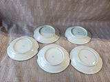 Set of 5 Small Hand Painted Dessert Plates