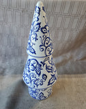 Mikasa Home Accents Ceramic Blue and White Floral Christmas Tree Figurine