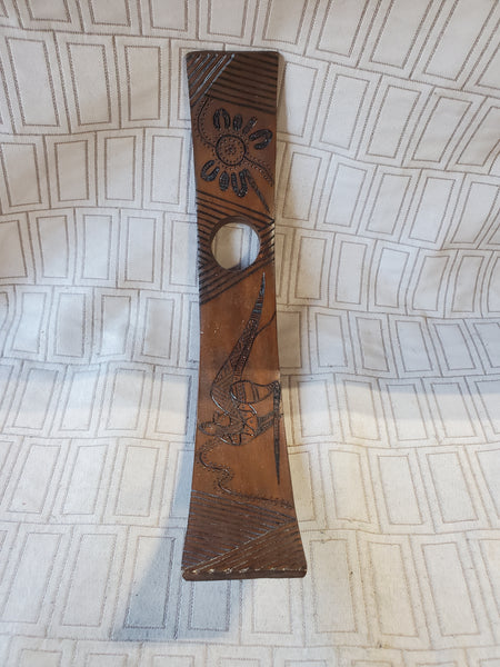 Birubi Art Australian Aboriginal Carved Wooden Balancing Wine Bottle Holder