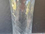 Tall Clear Glass Swirl Vase
