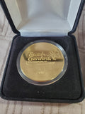 Pair of Bronze Busch Gardens 40 Years of Fun Commemorative Medallions