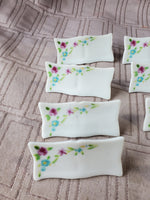 Set of 6 Ceramic Floral Placecard Settings