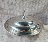 Round Footed Silverplate Covered Dish