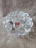 Orrefors Sweden Raspberry Crystal Candle Votive