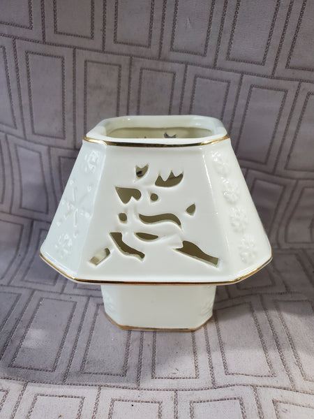Small Ceramic Reindeer Candle Holder