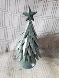 Pottery Barn Glavanized Metal Christmas Tree Figurine
