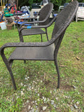 Two Brown All Weather Wicker Chairs