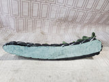 Carved Green Stone Elephants in Line Figurine