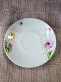 White Ceramic Dragonfly Teacup and Saucer Set