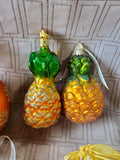 Lot of Hand Blown Orange Toned Glass Ornaments