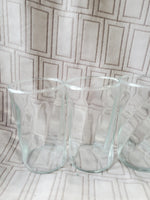 Set of 8 Small Clear Glass Swirl Tumblers
