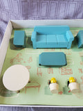 Vintage Strombecker True Scale Play Furniture Living Room Set Model No. 71-200 (C)