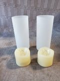 Lot of Flameless Tealight Candles and Plastic Candle Votives