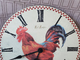 Round Red Rooster Wall Clock WORKS