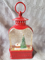 Lighted Christmas Snow Globe Lantern WORKS