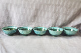Set of 5 Glazed Pottery Rice Bowls