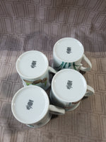 Set of 4 Horchow Collection Botanical Mugs