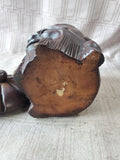 Hand Carved Wooden Face Jar