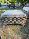 Ebel Hand Woven HDPE Wicker 3-Piece Swivel Lounge Chair/Ottoman Set w/Cushions