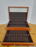 Vintage Wooden Silverware Chest Box