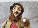 Signed Byers' Choice Caroler Man Holding Garland Figurine