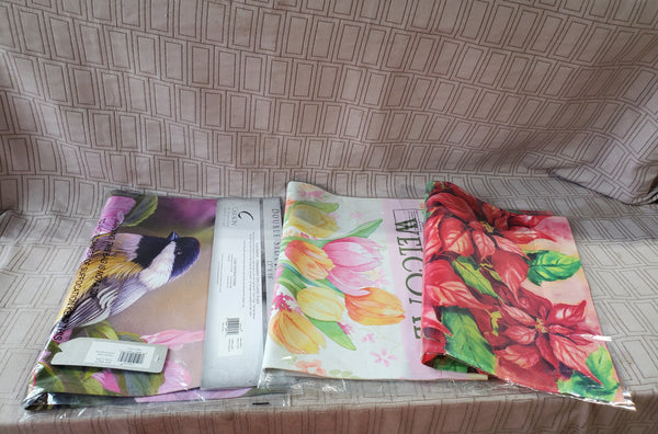 Lot of 3 Garden Flags