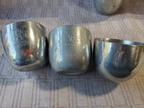 (A) 6 Piece Lot of Assorted Pewter Jefferson Cups