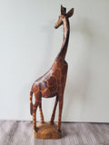 Carved Wooden Giraffe Figurine