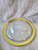 Clear Glass and Gold Toned Rim Candy Bowl