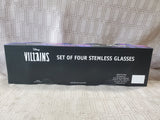 Disney Villains Set of 4 Stemless Wine Glasses UNOPENED