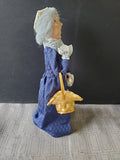 (C) Byers' Choice Carolers Colonial Williamsburg Signed "Woman Holding Basket" Figurine