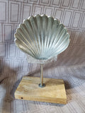 2 Piece Metal Seashell Decor Lot