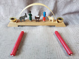 Erzgebirgische Hand Made Wooden Nativity Scene Candle Arch