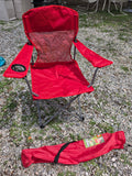 Red Ozark Trail Folding Armchair w/Carry Bag