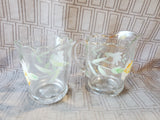 Hand Painted Clear Glass Creamer and Sugar Set
